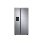 Samsung Series 8 American Style Fridge Freezer, Features SpaceMax™ and Twin Cooling Plus™ Technology, Ice Dispenser, Silver, Model: RS68A884CSL