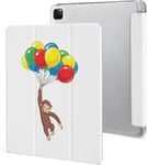 Étui Pour Ipad Pro 2021 Curious George 12,9 Pouces, Type Ordinateur Portable, Support À Trois Volets Avec Porte-Stylo, Veille/Réveil Automatique