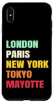 Coque pour iPhone XS Max Mayotte Fier d’être Mahorais Paris Tokyo new York Mayotte