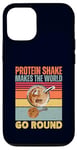 Coque pour iPhone 12/12 Pro Le shake protéiné fait tourner le monde drôle Gym Fitness