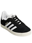 adidas Originals Unisex Kids Gazelle Trainers - Black, Black/White, Size 13.5 Younger