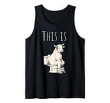 Funny Bull Sitting on Toilet – Hilarious Animal Adult Joke Tank Top