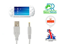 White USB Charger For SONY PSP Consoles 1000, 2000, 3000 - UK