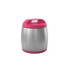 Chicco Porte-gobelet isotherme compact en acier inoxydable pour bébé et enfant, récipient thermique pour aliments chauds, conserve la température jusqu'à 6 heures, 350 ml – 6 mois – Rose