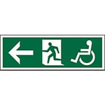 Fire Exit Sign Wheel Chair Left Arrow acrylic 15 x 45 cm