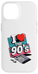 Coque pour iPhone 14 I Love The 90's Cassette Player Music Tape Recorder