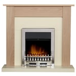 Adam Southwold Fireplace in Oak & Cream with Blenheim Electric Fire in Chrome...