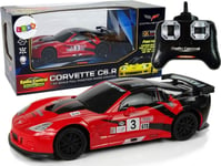 Leantoys Sportbil R/C 1:24 Corvette C6.R Röd 2.4 G Ljus