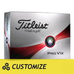 Titleist PRO V1x - White - Customize (3 dozen) (Color on Text: Blue, Add balls: 1 Extra Dozen)