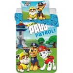 Paw Patrol Vändbara Babysängkläder - Påslakan 100 x 135 cm + Örngott 40 x 60 cm Marcus, Chase och Ruben