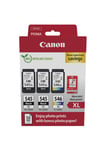 Canon PG-545 XL/CL-546XL Photo Value Pack - 3-pack - svart  farge (cyan  magenta  gul) - original - blekkpatron/papirsett