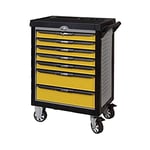 KS Tools 814.7184 - Servante d'atelier 7 tiroirs - Gamme ULTIMATE - Equipée de 184 outils - Jaune et Grise