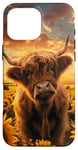 iPhone 16 Pro Max Highland Cow, Sunflowers, Country & Farm Spring & Western Case