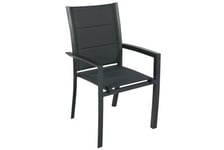 Fauteuil de jardin Hespéride Allure en aluminium - Coloris graphite - Hauteur 95 cm