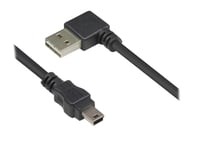 Alcasa 3310-Eu005w, 0,5 M, Usb A, Mini-Usb B, Usb 2.0, Hankjønn/Hankjønn, Svart