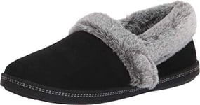 Skechers Femme Cozy Campfire - Team Toasty Slippers, Noir Black Microfiber Suede Faux Fur Line Blk, 37.5 EU