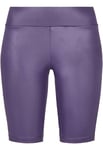 Urban Classics Women's Tb4078-ladies Synthetic Leather Cycle Shorts Yoga, Dark Dark Violet, L