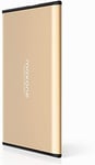 Disque Dur Externe Portable 500Go - 2.5'' USB 3.0 Ultra Fin Tout-Aluminium Stockage HDD pour Xbox One, PS4, PC, Mac, Laptop, Ordinateur Portable de Bureau, TV, Wii U, Windows(Gold)