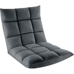 Tectake - Fauteuil relax Snooze, 2 en 1, velours, réglable en 14 positions - gris