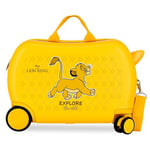 Disney Joumma Le Roi Lion Explorer Valise Cabine pour Enfant, fabriquée en ABS, matériau résistant, Quatre Roues Doubles à Rotation multidirectionnelle, Fermeture à Combinaison latérale, Citronier,