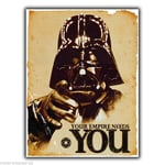 DARTH VADER YOUR EMPIRE NEEDS YOU - Vintage Retro METAL WALL SIGN PLAQUE poster