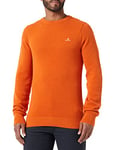 GANT Men's Cotton Pique C-Neck, Pumpkin Orange, XS