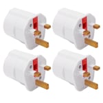 Adaptateur convertisseur avec fusible 13A, 4 pi&egrave;ces, prise de Conversion, mise &agrave; la terre, 2 broches &agrave; 3 broches