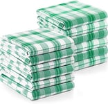 Utopia Towels Lot de 12 torchons de Cuisine à Carreaux écossais 38,1 x 63,5 cm, 100% Coton filé à l'anneau, Super absorbants, Doux, réutilisables, pour Nettoyage de Bar et de Vaisselle (Vert, Blanc)