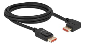 Delock DisplayPort cable male straight to male 90° right 8K 60Hz 2m