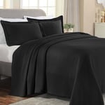 Superior Cotton Bedspread, Black, Full