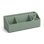 Bigso Box of Sweden ELISA Organiseur de bureau avec 4 compartiments, système de rangement pour notes, trombones, stylos, etc. Boîte de rangement en panneau de fibres et papier, aspect lin, vert menthe