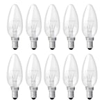 10 X Ampoule Bougie 60W E14 Transparent 60 Watt Incandescentes