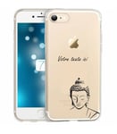 Coque Iphone 7 PLUS 8 PLUS bouddha noir personnalisee transparente