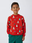 John Lewis ANYDAY Kids' Christmas Graphic Sweatshirt, Red