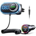 EOIWUY Bluetooth 5.3 Car Adapter, [HiFi Bass Boost] Car Bluetooth FM Transmitter with PD 36W & QC3.0 18W Fast Car Charger, Wireless Radio Handsfree Bluetooth Car Kit, Voice Assistant, AUX Output