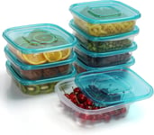 FRESHLY CONTAINED 8 Pack 710ml / 25oz Square Plastic Food Containers  with Lids