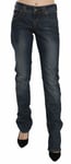 GALLIANO Jeans Blue Washed Mid G Print mid Waist Straight Denim s. W27