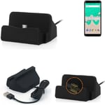 Chargeur d'accueil pour Wiko View Go Station de charge dock bureau Micro USB Noi