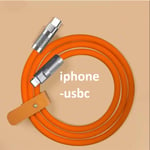 2m 120W snabb iphone-usbc laddare orange orange