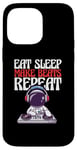 Coque pour iPhone 14 Pro Max Producteur de musique Beatmaker Eat Sleep Make Beats Repeat