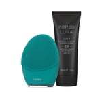 Set FOREO Gentelman's Choice LUNA 4 MEN - Brosse nettoyage visage peau et barbe + Mousse à raser nettoyante 2 en 1 LUNA 100 ml - Soin visage raffermissant homme - Connecté - Recharge USB