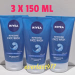 NIVEA Daily Essentials Refreshing Facial Wash with moisturising -150ml ( 3 Pack