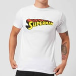 DC Superman Telescopic Crackle Logo Men's T-Shirt - White - 5XL