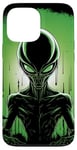 Coque pour iPhone 13 Pro Max Tête d'extraterrestre verte mignonne visage OVNI || Alien