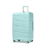 Kono Valise Moyenne 75cm Rigide Polypropylène Valise de Voyage à 4 roulettes et Serrure TSA,Vert Clair