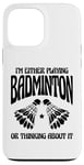 Coque pour iPhone 13 Pro Max Raquette de volant de badminton Mom