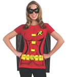 Rubies DC Comics Robin Costume T-shirt pour femme avec cape et masque pour les yeux pour fêtes à thème et Halloween, XL