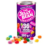 The Jelly Bean Factory, Gourmet Jelly Beans 380 g Can - 36 Natural, Real Jelly Fruit Flavours, Retro American Sweets, Chewy Jelly Sweets for Kids, Adults - Bulk Pick & Mix Jelly Beans Gift Christmas