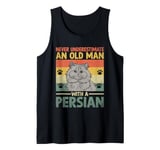 Mens Never Underestimate An Old Man With A Persian Cat Tank Top