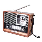 Vintage Radio Monitoiminen AM FM SW Band Kello Taskulamppu Toiminto Retro Bluetooth-kaiutin kotimatkatoimistoon